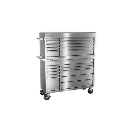 CHAMPION TOOL STORAGE FMPro SST Top Chest/Cabinet, 21 Drawer, Silver, Stainless Steel, 54 in W x 20 in D FMPS5421RC